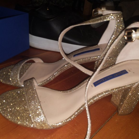 Stuart weitzman NearlyNude strappy glitter heels - Picture 2 of 3